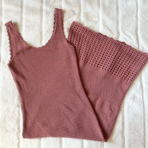 Aritzia Wilfred Galant Crochet Dress Rose Pink Size XS